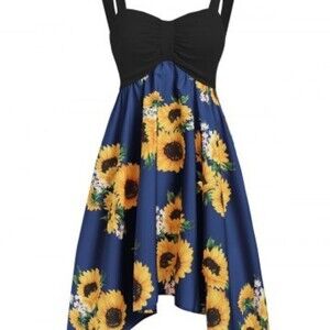 Blueberry Sunflower Dress 2X